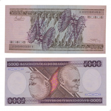 Cédula C-166 5000 Cruzeiros 1981 C/ Manchas SOB