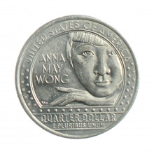 Moeda KM#775 Quarter Dollar American Woman Anna May Wong 2022 D SOB/FE USA América Cupro Níquel Ø24,26mm 5,67gr.