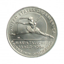 Moeda KM#787 Quarter Dollar American Woman Maria Tallchief 2023 P FC USA América Cupro Níquel Ø24,26mm 5,67gr.