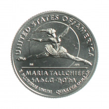 Moeda KM#787 Quarter Dollar American Woman Maria Tallchief 2023 S FC USA América Cupro Níquel Ø24,26mm 5,67gr.