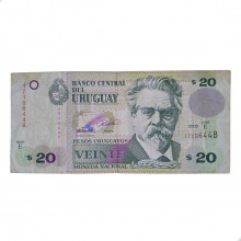 Cédula P#86a 20 Pesos Uruguayos 2008  Uruguai América BC/MBC