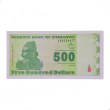 Cédula P#98 500 Dollars 2009  Zimbabwe África FE