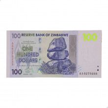 Cédula P#69 100 Dollars 2007  Zimbabwe África FE