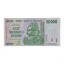 Cédula P#74 50.000 Dollars 2008  Zimbabwe África FE