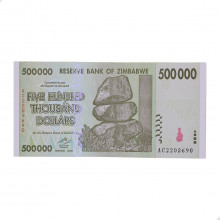Cédula P#76 500000 Dollars 2008  Zimbabwe África FE