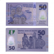 Cédula P#40 50 Naira 2025 Polímero Nigéria África FE