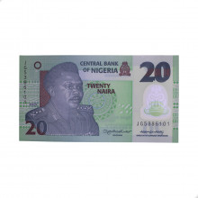 Cédula P#34 20 Naira 2025 Polímero Nigéria África FE