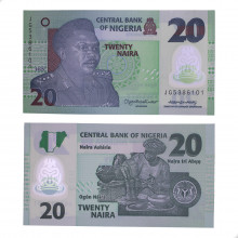 Cédula P#34 20 Naira 2025 Polímero Nigéria África FE