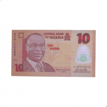 Cédula P#39 10 Naira 2024 Polímero Nigéria África FE