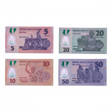 Set 4 Cédulas 2024-2025 Polímero FE Nigéria África