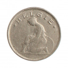 Moeda KM#88 50 Centimes 1923 MBC Bélgica Europa  Níquel Ø18mm 2,5gr.