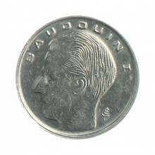 Moeda KM#170 1 Franc 1991 MBC+ Bélgica Europa  Aço niquelado Ø18mm 2,75gr.