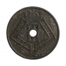 Moeda KM#132 25 Centimes 1945 MBC Bélgica Europa  Zinco Ø26mm 6,5gr.