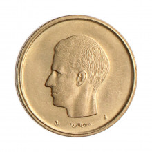 Moeda KM#159 20 Francs 1980 SOB/FC Bélgica Europa  Latão níquel Ø25,65mm 8,5gr.
