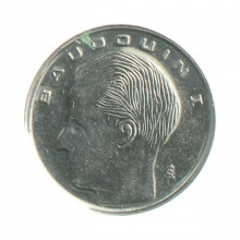 Moeda KM#170 1 Franc 1989 SOB Bélgica Europa  Aço niquelado Ø18mm 2,75gr.