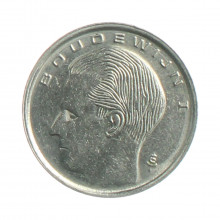 Moeda KM#171 1 Franc 1991 MBC Bélgica Europa  Aço niquelado Ø18mm 2,75gr.