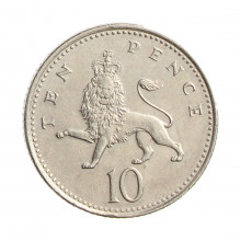 Moeda KM#989 10 Pence 2007 MBC+ Reino Unido Europa Cobre-níquel Ø24,5mm 6,5gr.
