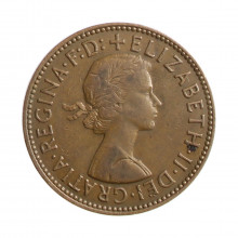 Moeda KM#896 ½ Penny 1959 MBC Reino Unido Europa Bronze Ø25,4mm 5,67gr.