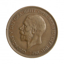 Moeda KM#838 1 Penny 1928 MBC Reino Unido Europa Bronze Ø30,8mm 9,45gr.
