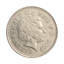 Moeda KM#989 10 Pence 2007 MBC+ Reino Unido Europa Cobre-níquel Ø24,5mm 6,5gr.