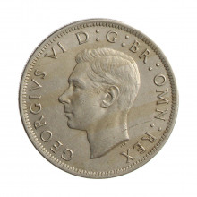 Moeda KM#879 ½ Crown 1950 MBC Reino Unido Europa Cobre-níquel Ø32,3mm 14,14gr.