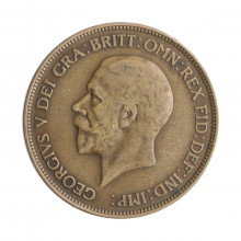 Moeda KM#838 1 Penny 1929 MBC+ Reino Unido Europa Bronze Ø30,8mm 9,45gr.