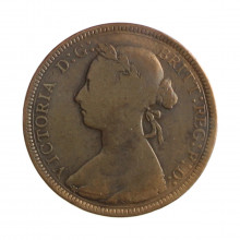 Moeda KM#754 ½ Penny 1890 MBC Reino Unido Europa Bronze Ø25,4mm 5,67gr.