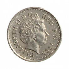 Moeda KM#988 5 Pence 1999 MBC Reino Unido Europa Cobre-níquel Ø18mm 3,25gr.