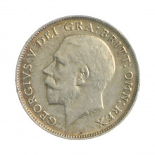 Moeda KM#815 6 Pence 1913 MBC+ Reino Unido Europa Data Rara Prata 0.925 Ø19,3mm 2,83gr.