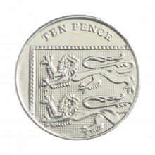 Moeda KM#1110d 10 Pence 2014 SOB Reino Unido Europa Aço Niquelado Ø24,5mm 6,5gr.