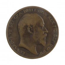 Moeda KM#794,2 1 Penny 1903 MBC Reino Unido Europa Bronze Ø30,8mm 9,45gr.