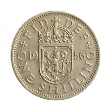Moeda KM#905 1 Shilling 1956 MBC Reino Unido Europa Cobre-níquel Ø23,5mm 5,66gr.