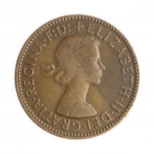 Moeda KM#896 ½ Penny 1958 MBC Reino Unido Europa Bronze Ø25,4mm 5,67gr.