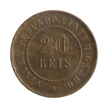 Moeda B-798 20 Réis 1889 MBC Bronze Ø25mm 7gr.*