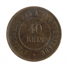 Moeda B-826 40 Réis 1908 MBC+  Bronze Ø30mm 12gr.