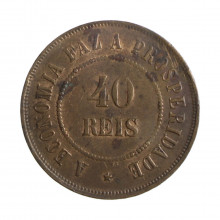 Moeda B-826 40 Réis 1908 MBC  Bronze Ø30mm 12gr.