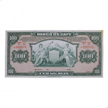 Cédula P#S541r.2 100.000 Réis 1929 C/Mancha Banco do Café Brasil América SOB
