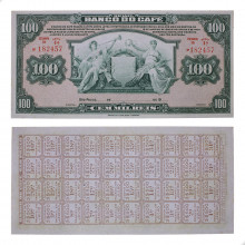 Cédula P#S541r.4 100.000 Réis 1929 C/Mancha Banco do Café Brasil América SOB/FE