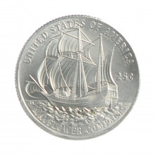 Moeda KM#New Quarter Dollar Semiquincentenário Mayflower Compact 2026 P FC USA América Cupro-Níquel Ø24,26mm 5,67gr.