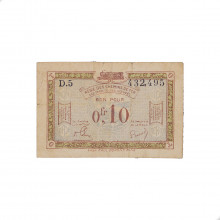 Cédula P#New 10 Centimes 1923 Ocupação do Reno Questão Ferroviária Alemanha Europa BC