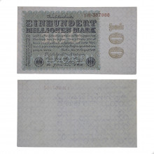 Cédula P#107d 100.000.000 Mark 1923  Alemanha Europa SOB/FE