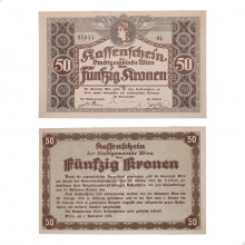 Cédula Notgeld 50 Kronen 1918 Viena Austria Europa SOB/FE