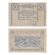 Cédula Notgeld 50 Filira 1919 Zagreb Iugoslávia Europa MBC
