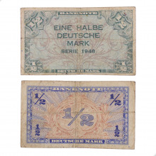 Cédula P#1a ½ Deutsche Mark 1948  Alemanha Europa BC/MBC