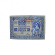 Cédula P#60 1000 Kronen 1919 C/Marca de Caneta Austria Europa MBC