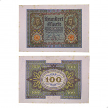 Cédula P#69b 100 Mark 1920 R B D C/Mancha Alemanha Europa SOB/FE