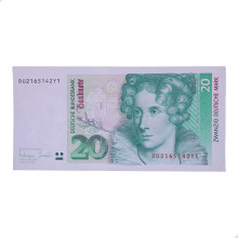 Cédula P#39b 20 Deutsche Mark 1993  Alemanha Europa MBC/SOB