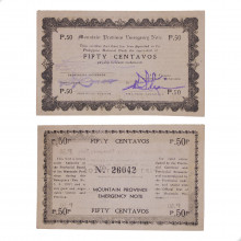 Cédula Notgeld 50 Cents 1942 Filipinas Ásia SOB/FE