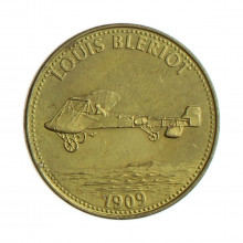 Medalha Louis Blériot 1969 MBC França Europa Latão Ø26mm 5,5gr.