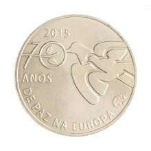Moeda KM#857 2,5 Euros 2015 SOB/FC Portugal Europa 70 anos de paz na Europa Cupro Níquel Ø28mm 10gr.